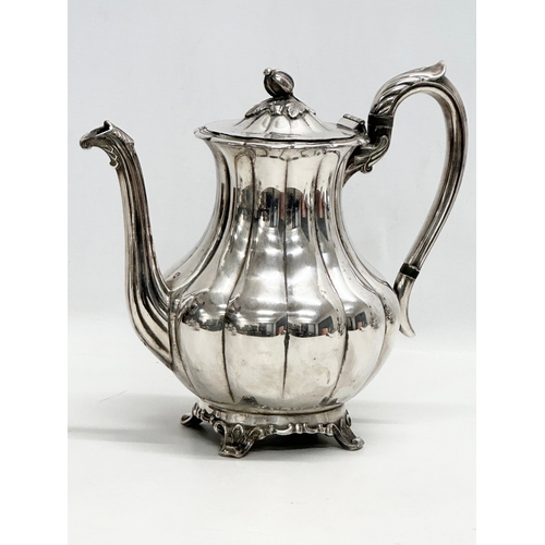 988 - A 7 piece Georgian style silver plated tea service.