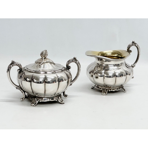 988 - A 7 piece Georgian style silver plated tea service.