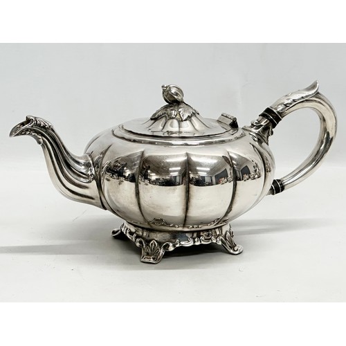 988 - A 7 piece Georgian style silver plated tea service.