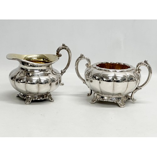 988 - A 7 piece Georgian style silver plated tea service.