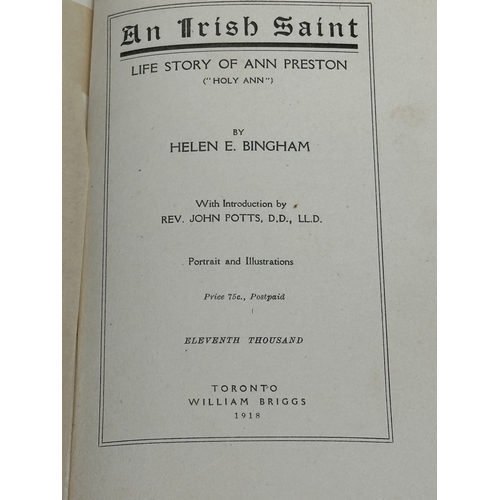 489 - An Irish Saint. By Helen E. Bingham. Toronto 1918. 7th Edition. Life Story of Ann Preston. Holy Ann.