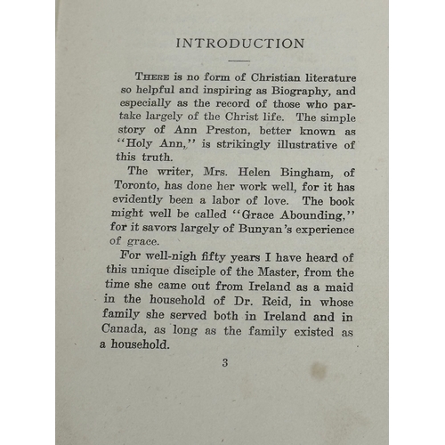 489 - An Irish Saint. By Helen E. Bingham. Toronto 1918. 7th Edition. Life Story of Ann Preston. Holy Ann.