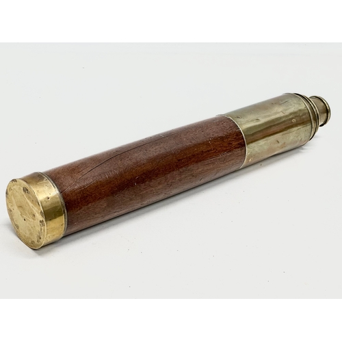 100D - C. West, London. An Early 19th Century George III three draw refractor telescope. By C. West.