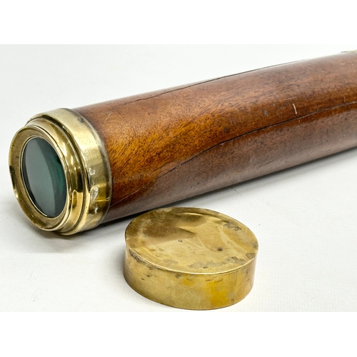 100D - C. West, London. An Early 19th Century George III three draw refractor telescope. By C. West.