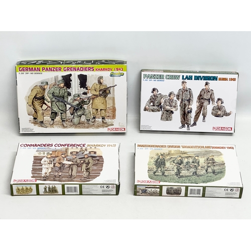 770 - 4 unused model kits. A Dragon Panzer Crew LAH Division Russia 1943. A Dragon Panzergrenadier Divisio... 