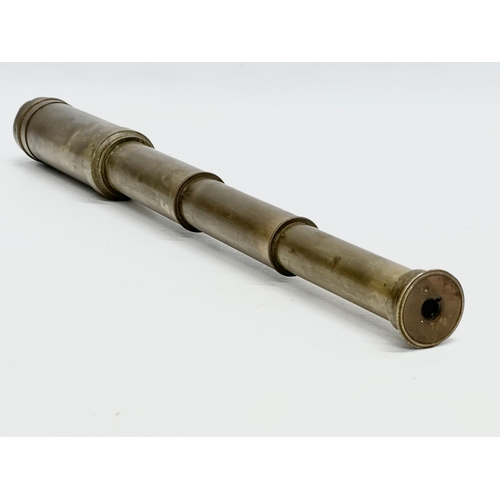 276A - A 19th Century brass telescope. Open 40cm.