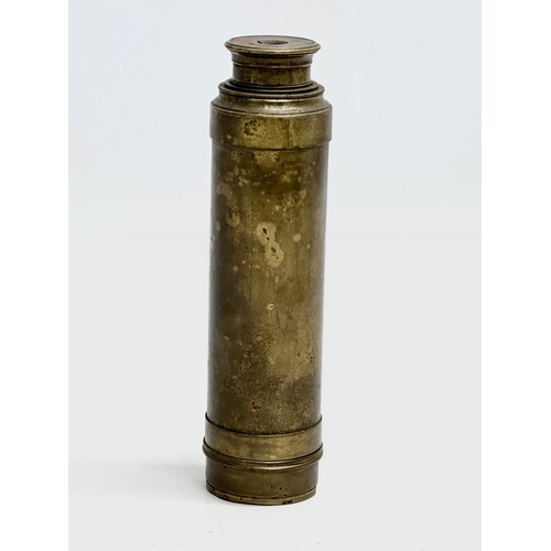 276A - A 19th Century brass telescope. Open 40cm.