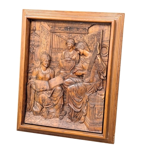 29 - A very large excellent quality carved relief plaque taken from the painting by John Melhuish Strudwi... 