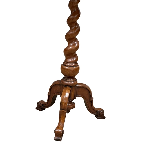 468 - A 19th Century Victorian burr elm and mahogany pedestal table. 44x72cm