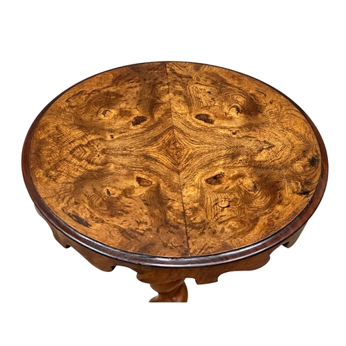 468 - A 19th Century Victorian burr elm and mahogany pedestal table. 44x72cm