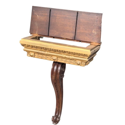 804 - A mahogany console table with gilt wood frieze and Cabriole leg. 63x29x80cm