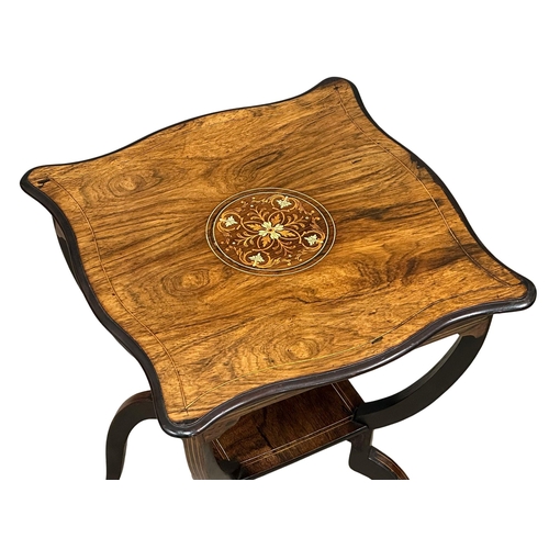 838 - A Late 19th Century Sheraton Revival inlaid mahogany side table. Circa 1890-1900. 45.5x65cm