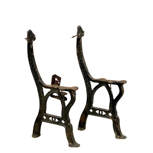 507 - J. P. Corry. A pair of Late 19th Century cast iron bench ends.