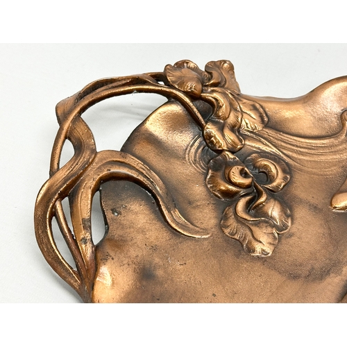 122 - An Art Nouveau tray. Marked Aninai Emlek. 32x28cm.