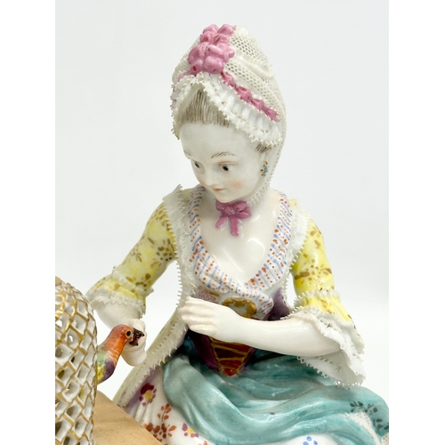 18 - Meissen Five Senses. A Late 19th Century “Touch” figurine by Meissen. From the Five Senses Series. M... 