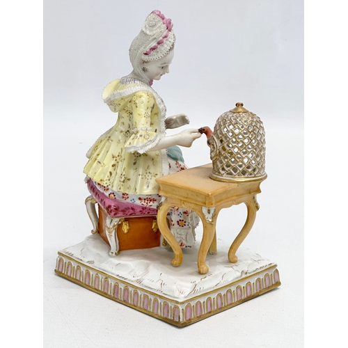 18 - Meissen Five Senses. A Late 19th Century “Touch” figurine by Meissen. From the Five Senses Series. M... 