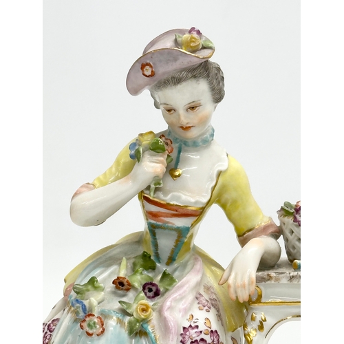 19 - Meissen Five Senses. A Late 19th Century “Smell” figurine by Meissen. From the Five Senses Series. M... 