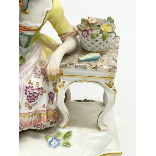 19 - Meissen Five Senses. A Late 19th Century “Smell” figurine by Meissen. From the Five Senses Series. M... 