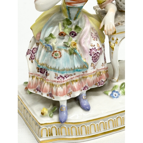 19 - Meissen Five Senses. A Late 19th Century “Smell” figurine by Meissen. From the Five Senses Series. M... 