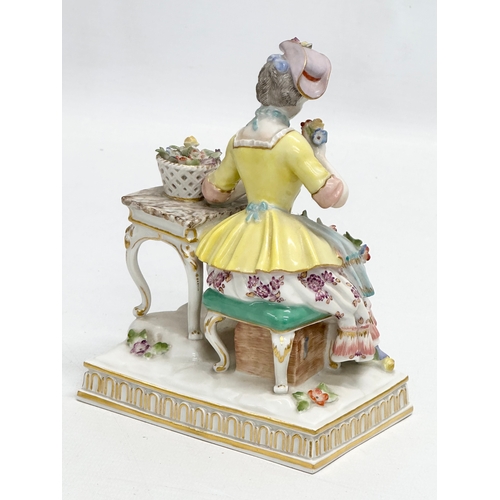 19 - Meissen Five Senses. A Late 19th Century “Smell” figurine by Meissen. From the Five Senses Series. M... 