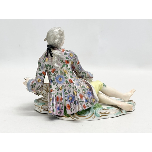 23 - A pair of large Late 19th Century Meissen figural table salts/sweet meat dishes. Modelled after J.J.... 