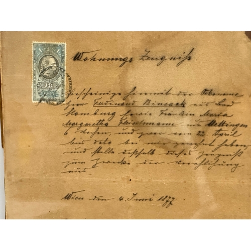 502 - A collection of 19th Century German certificates. Imperial German Embassy marriage  certificates etc... 