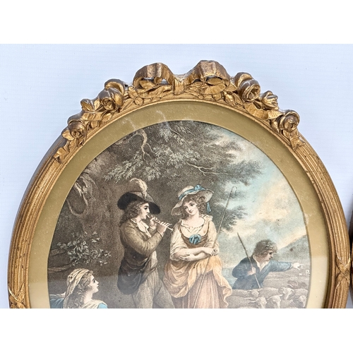 417 - 3 Late 19th Century gilt framed prints. 27x34cm