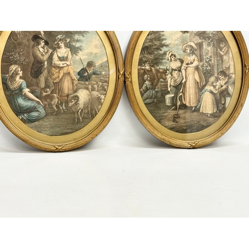 417 - 3 Late 19th Century gilt framed prints. 27x34cm