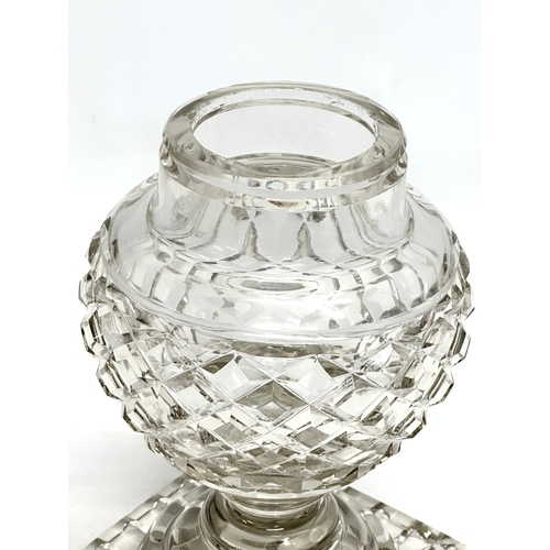 163 - A large 19th Century Irish cut glass vase. 14x14x23cm.