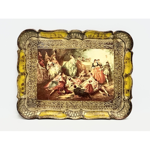 419 - A Mid 20th Century Italian lacquered tray. 29x22cm.