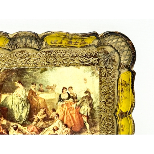 419 - A Mid 20th Century Italian lacquered tray. 29x22cm.