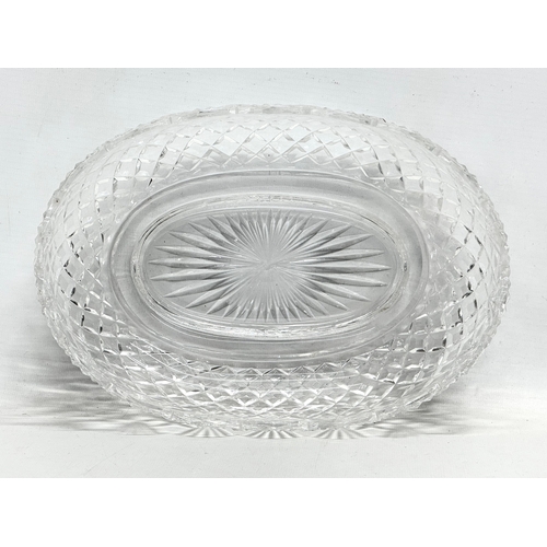 187 - A Waterford Crystal oval Fan Cut centrepiece bowl. 28x19x8cm.