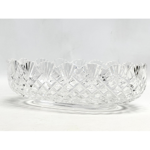 187 - A Waterford Crystal oval Fan Cut centrepiece bowl. 28x19x8cm.