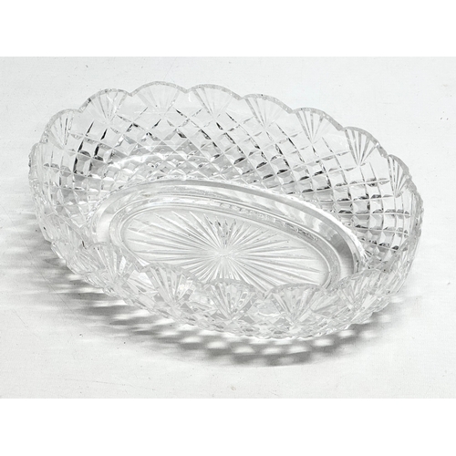 187 - A Waterford Crystal oval Fan Cut centrepiece bowl. 28x19x8cm.