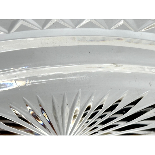 187 - A Waterford Crystal oval Fan Cut centrepiece bowl. 28x19x8cm.