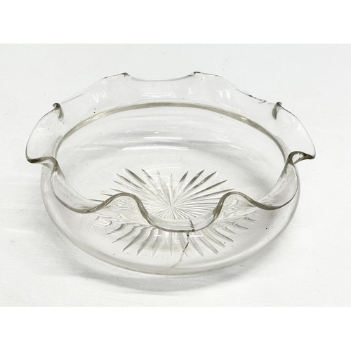 421 - A collection of 19th Century glassware. An Early 19th Century Regency diamond cut bowl 13x10cm. A La... 