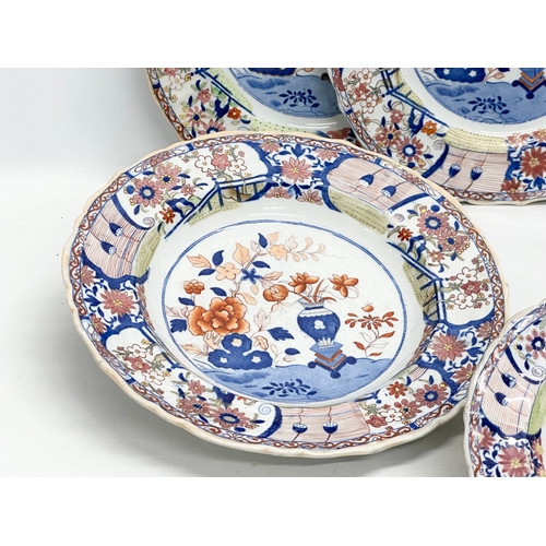 422 - Early 19th Century Mason’s Patent Ironstone. 3 dinner plates, soup bowl and side plate. With an Earl... 