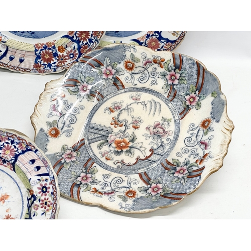 422 - Early 19th Century Mason’s Patent Ironstone. 3 dinner plates, soup bowl and side plate. With an Earl... 