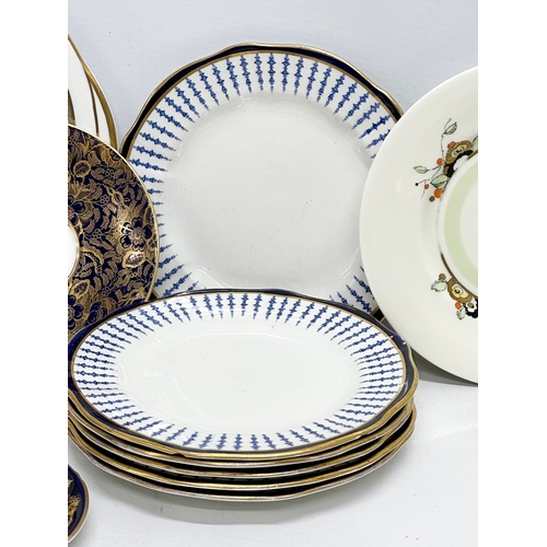 233 - A good collection of 19th and 20th Century saucers, sandwich plates and tea cups. Royal Crown Derby ... 