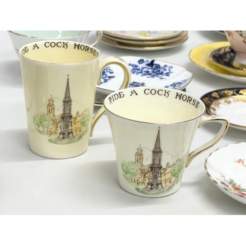 233 - A good collection of 19th and 20th Century saucers, sandwich plates and tea cups. Royal Crown Derby ... 