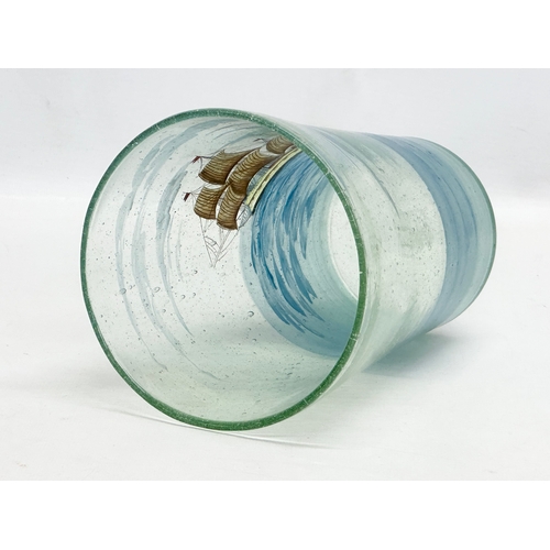 90 - An unusual Stiegel style glass nautical vase. Early/Mid 20th Century, in the 18th Century Stiegel st... 