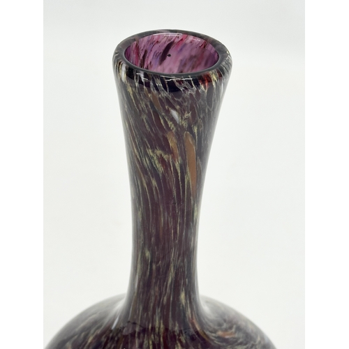 67 - Webb Corbett. A 1930’s Flambe Agate glass bottle form vase. 20cm