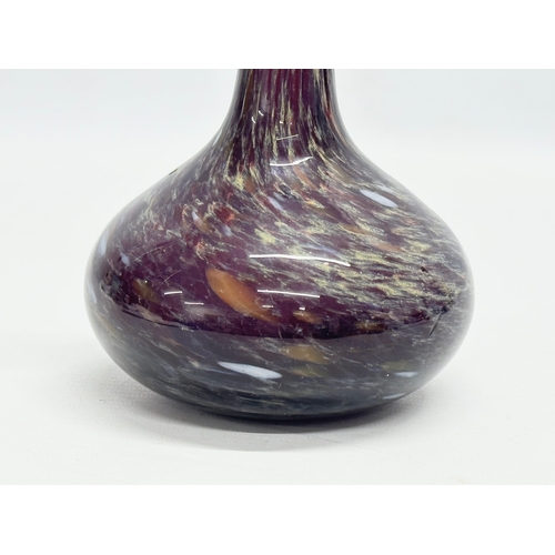 67 - Webb Corbett. A 1930’s Flambe Agate glass bottle form vase. 20cm