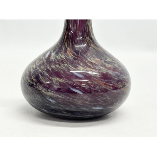 67 - Webb Corbett. A 1930’s Flambe Agate glass bottle form vase. 20cm