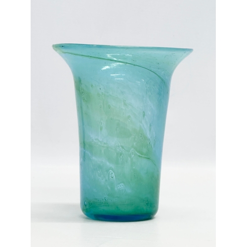 145 - A 20th Century Monart style studio glass vase. 12x15cm.