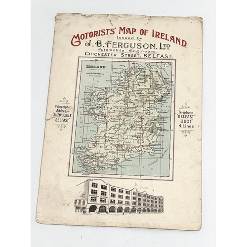 504 - An Early/Mid 20th Century J.B. Ferguson LTD Motorists’ Map of Ireland. In original folder.