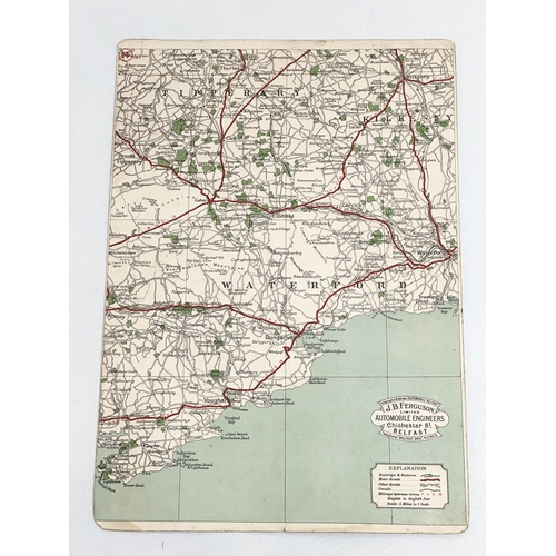 504 - An Early/Mid 20th Century J.B. Ferguson LTD Motorists’ Map of Ireland. In original folder.