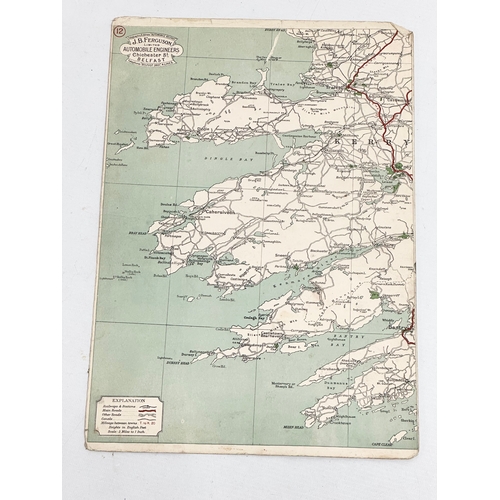 504 - An Early/Mid 20th Century J.B. Ferguson LTD Motorists’ Map of Ireland. In original folder.