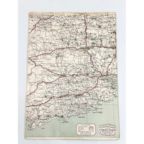 504 - An Early/Mid 20th Century J.B. Ferguson LTD Motorists’ Map of Ireland. In original folder.