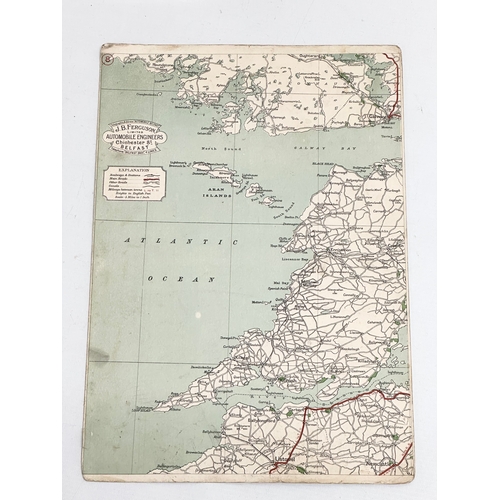 504 - An Early/Mid 20th Century J.B. Ferguson LTD Motorists’ Map of Ireland. In original folder.